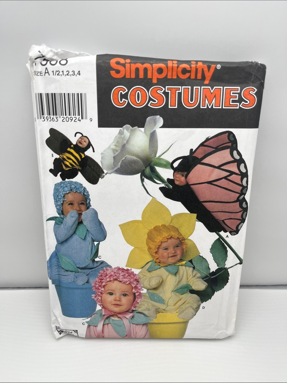 Simplicity Kids Flower & Insect Costume Pattern - Pink, Yellow, Blue, Black